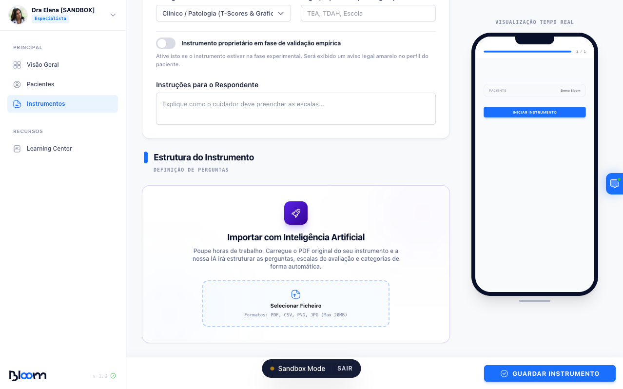 Criador de Instrumentos com Bloom AI